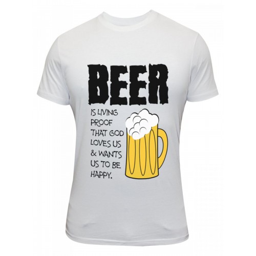 Shopping Monster Beer Happiness  Round Neck T Shirt