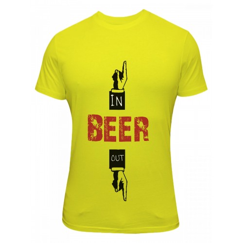 Shopping Monster Beer In Beer Out Round Neck T Shirt