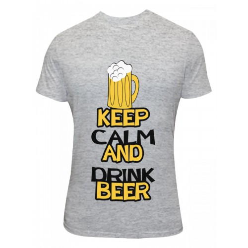 Shopping Monster Keep Calm And Drink Beer Round Neck T Shirt