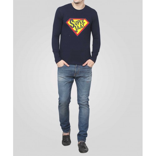 Super Jaat Haryanvi Full Sleeve 100% Cotton Round Neck T shirt 