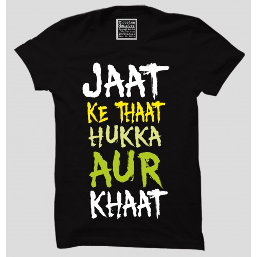 Bhai Jaat Hai Bhittar + No If NO But Only Jatt t + Jaat Ke thaat 100% Cotton Round Neck  " Large Size " Haryanvi Combo Tees