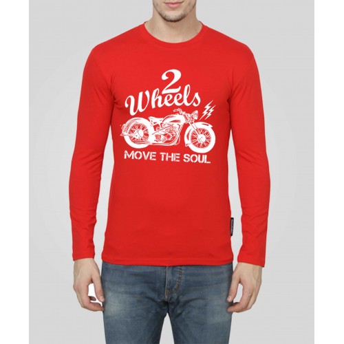 2 wheels Move The Soul Rider 100% Cotton Full Sleeve Round Neck T-Shirt