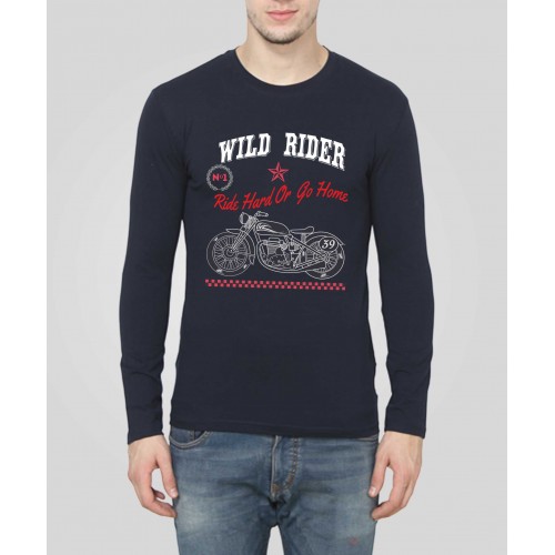 Wild Rider Ride Hard or Go Home Rider 100% Cotton Full Sleeve Round Neck T-Shirt