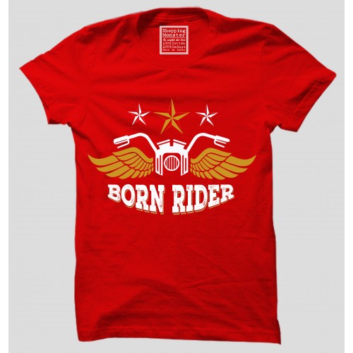 Born Rider 100% Cotton Round Neck Half Sleeve T-Shirt