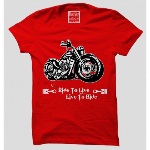 Ride To Live Live To Ride Rider 100% Cotton Round Neck Half Sleeve T-Shirt