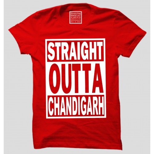Straight Outta Chandigarh Half Sleeve 100% Cotton Round Neck T-Shirt