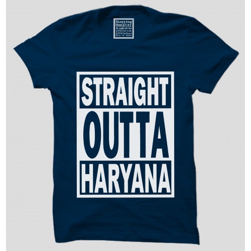 Straight Outta Haryana Half Sleeve 100% Cotton Round Neck T-Shirt