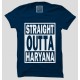 Straight Outta Haryana Half Sleeve 100% Cotton Round Neck T-Shirt