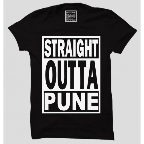Straight Outta Pune Half Sleeve 100% Cotton Round Neck T-Shirt