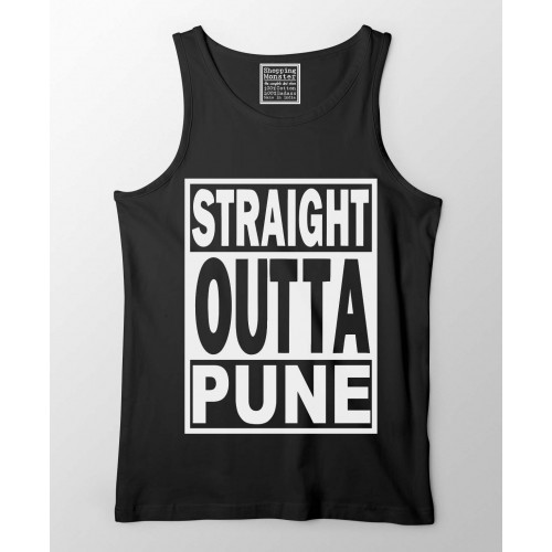 Straight Outta Pune 100% Cotton Stretchable tank top/Vest