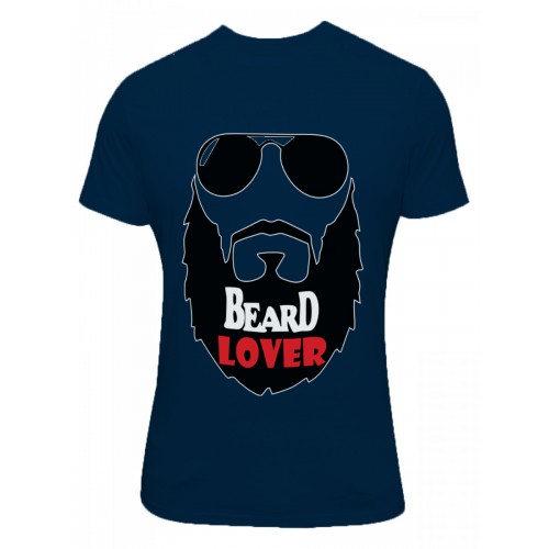 La Monstro Beard Lover Round Neck Cotton T Shirt