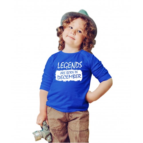Legends Are Born In December Kids Full Sleeve Round Neck T-Shirt