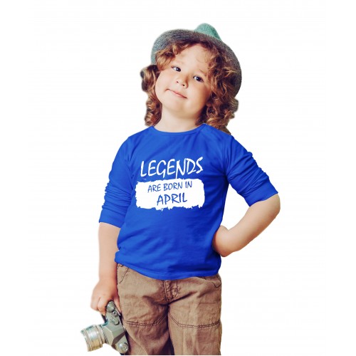 Legends Are Born In April Kids Full Sleeve Round Neck T-Shirt