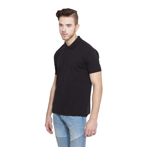 La Monstro Men's Polo Neck Black T-Shirt