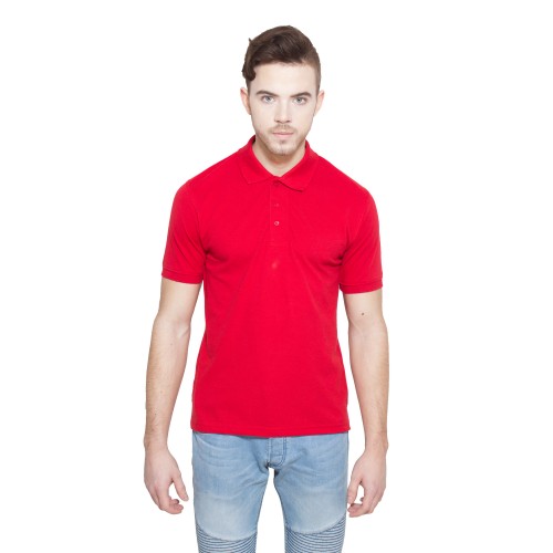 La Monstro Men's Polo Neck Red T-Shirt