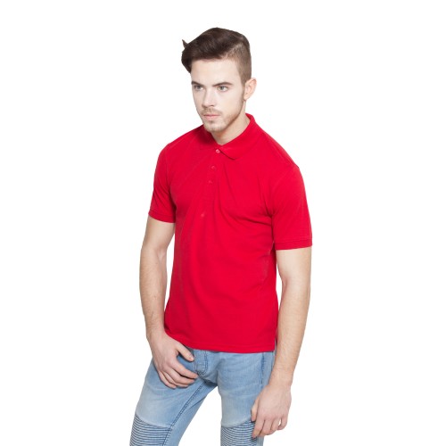 La Monstro Men's Polo Neck Red T-Shirt