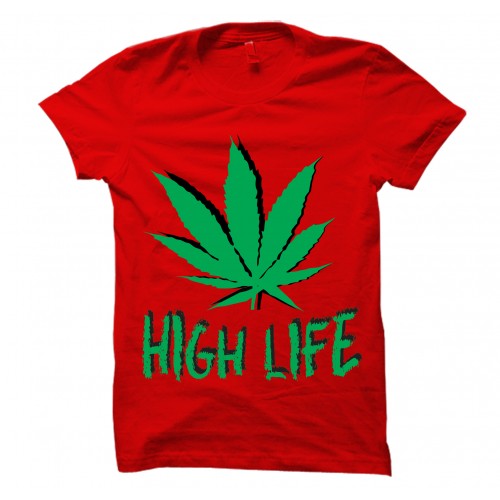 High Life 100% Cotton Round Neck Weed T-Shirt 