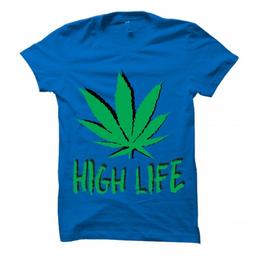 High Life 100% Cotton Round Neck Weed T-Shirt 