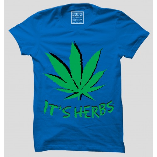 It's Herbs 100% Cotton Round Neck Weed T-Shirt 