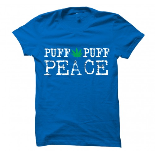 Puff Puff Peace 100% Cotton Round Neck Weed T-Shirt 