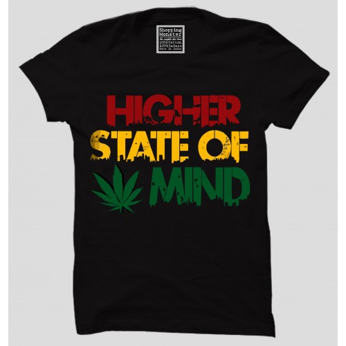 Higher State Of Mind 100% Cotton Round Neck Weed T-Shirt 