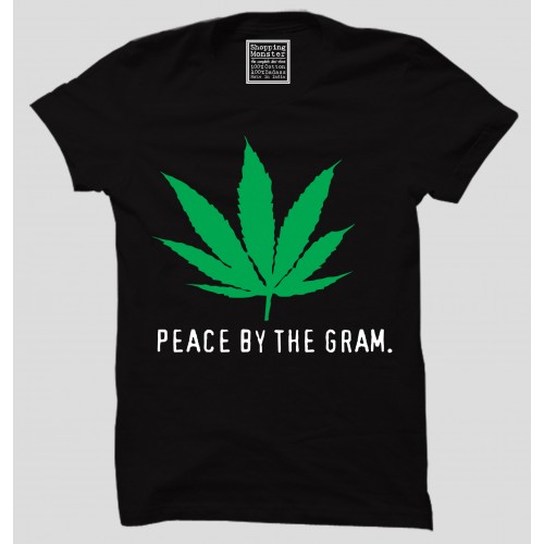Peace By Gram 100% Cotton Round Neck Weed T-Shirt 