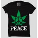 Peace 100% Cotton Round Neck Weed T-Shirt 