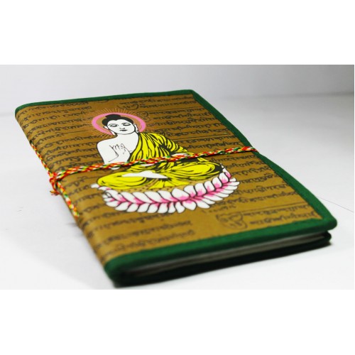 Brown Print Buddha Handmade Diary