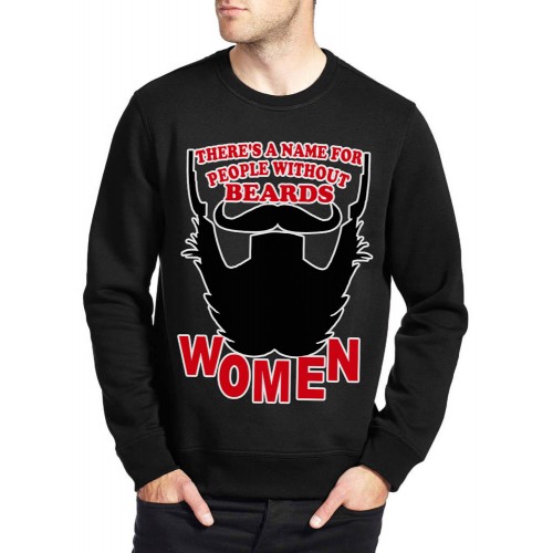 With Out Beard  Printed Men's Premium Sweatshirt