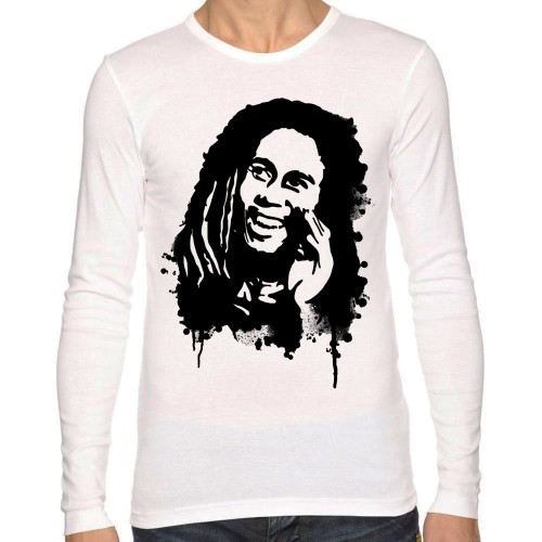 Bob Marley White Full Sleeve T Shirt