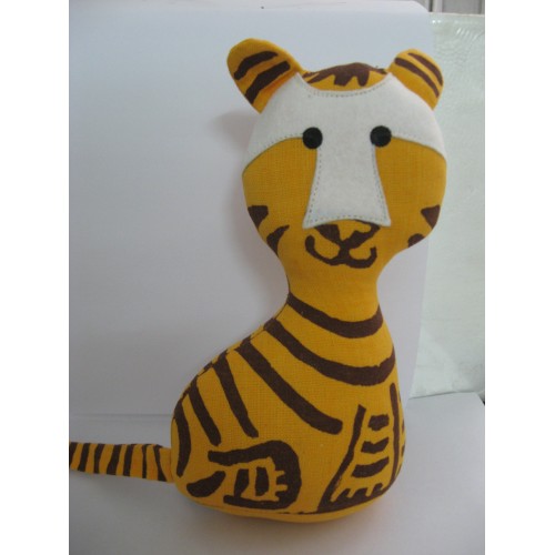Sitting Tiger Cotton Fabric soft toy